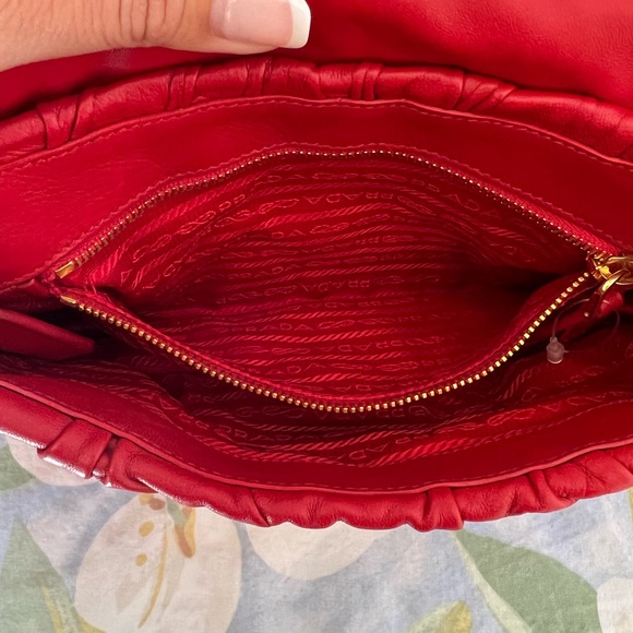 Prada Patina Dressy gaufre Red Leather Bag (rosso) - Picture 10 of 12